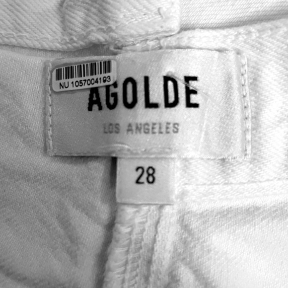 AGOLDE Criss Cross High Rise Straight Leg White Jeans Half Back Waistband Sz 28 - Picture 11 of 14